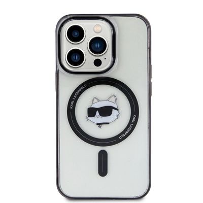 3. Etui Karl Lagerfeld IML Choupette's Head MagSafe do iPhone 15 Pro Max - przezroczyste