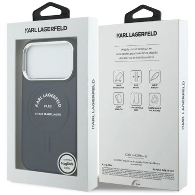 8. Etui Karl Lagerfeld Karl RSG Logo MagSafe na iPhone 17 Pro - niebieskie