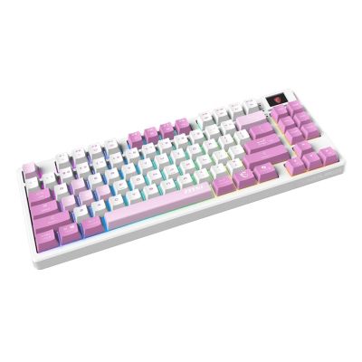 2. MSI FORGE GK600 TKL WIRELESS VIOLET klawiatura Gaming USB + Bluetooth QWERTY Hiszpański Różowy, Fioletowy, Biały