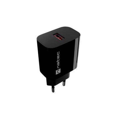 NATEC ŁADOWARKA SIECIOWA RIBERA 1X USB-A 18W CZARN