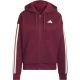 2. Bluza damska adidas Essentials 3-Stripes Full-Zip bordowa KX0785