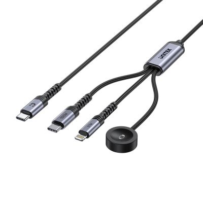 UNITEK KABEL USB-C 3W1 USB-C + LIGHTNING + AW, PD 100W 480 MBPS 1,2M