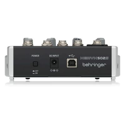 3. Behringer 502S - 5-kanałowy kompaktowy mikser analogowy z interfejsem USB zaprojektowany specjalnie do obsługi podcastów, streamowania oraz nagrywania w domu
