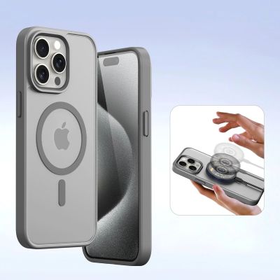 7. Etui skórzane Dux Ducis Lawa na iPhone 15 Pro Max - szare