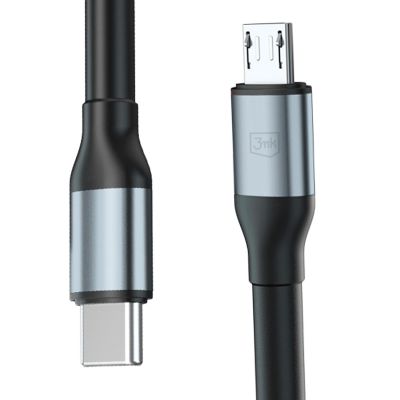 4. Kabel 3mk Hyper Cable N-SERIES USB-C / MicroUSB 1m QC 3.0 5V/2A 10W - czarny