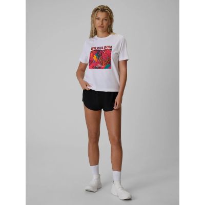 4. T-shirt regular z nadrukiem damski 4F 4FRSS26TTSHF4514-10S
