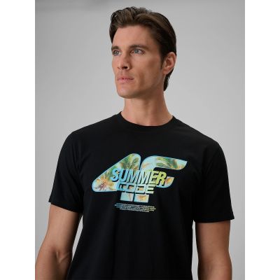 4. T-shirt regular z nadrukiem męski 4F 4FRSS26TTSHM4305-20S