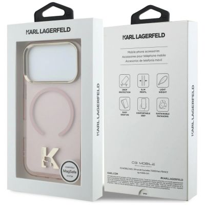 8. Etui Karl Lagerfeld IML K Head Logo MagSafe na iPhone 17 Pro - różowe