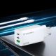 11. Wozinsky ładowarka GaN 65W z portami USB-A 2xUSB-C z kablem USB-C 65W - biała