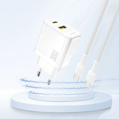 2. Ładowarka sieciowa Dudao A27TEU PD 30W GaN USB-A USB-C - biała