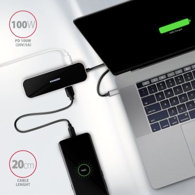 7. Axagon HMC-6GL stacja dokująca USB 3.2 Gen 1 (3.1 Gen 1) Type-C Czarny, Szary