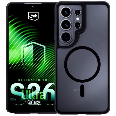 8. Etui 3mk Satin Armor MagCase na Samsung Galaxy S26 Ultra - przezroczysto-czarne