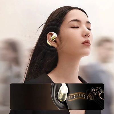 4. Słuchawka zauszna Dudao U4Pro Bluetooth uniwersalna do obu uszu - beżowo-złota