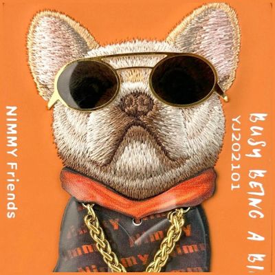6. Etui Nimmy Glasses Cool Dog na iPhone 17 Pro Max - pomarańczowe