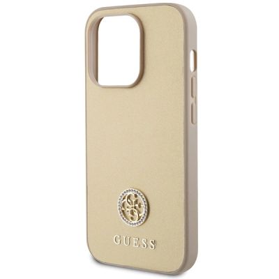 6. Etui Guess Strass Metal Logo do iPhone 15 Pro Max - złote