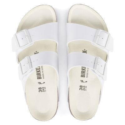 9. Klapki damskie/męskie Birkenstock Arizona Birko-Flor Regular na szeroką stopę na lato białe (1019061)