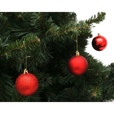 28. BOMBKA DEKORACYJNA PLASTIKOWA BEZPIECZNA 9SZT ŚR 60MM CZERWONY