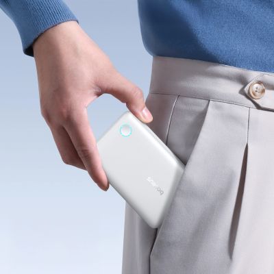 14. Powerbank Baseus EnerFill FP11 10000mAh 15W z białym kablem USB-C 20V/3A 30cm - biały