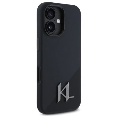 4. Etui Karl Lagerfeld Silicone Shadow Metal Initial MagSafe na iPhone 16 - czarne