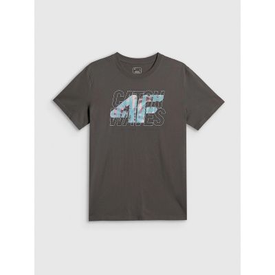 7. T-shirt regular z nadrukiem męski 4F 4FRSS26TTSHM4295-22S