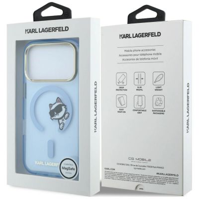 8. Etui Karl Lagerfeld Peekaboo Logo MagSafe na iPhone 18 Pro Max / 17 Pro Max - niebieskie