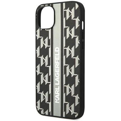 6. Etui Karl Lagerfeld Monogram Stripe na iPhone 14 Plus - szare