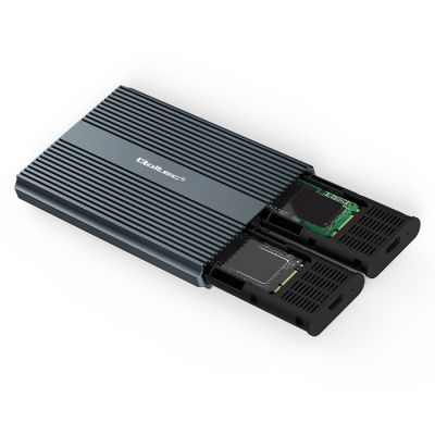 11. Qoltec Obudowa | kieszeń na dysk M.2 SSD | SATA | NVMe | USB-C | DUAL 2 x 2TB
