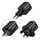 5. UNITEK ŁADOW. SIECIOWA 2X GAN 45W, 2XUSB-C PD 3.0, QC, CZARNA
