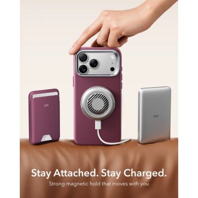 7. Etui ESR Atelier Kickstand MagSafe na iPhone 18 Pro / 17 Pro - burgundowe
