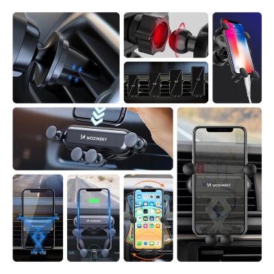 2. Wozinsky uchwyt na telefon do samochodu grawitacyjny na kratkę wentylacyjną czarny (WCH-05)