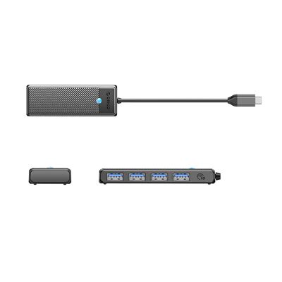 2. Hub USB-C Orico PAPW4A-C3 stacja dokująca 4x USB-A 3.0 - czarny