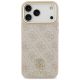 3. Etui Guess 4G Strass Logo & Big Strap Metal Buttons MagSafe na iPhone 17 Pro Max - różowe