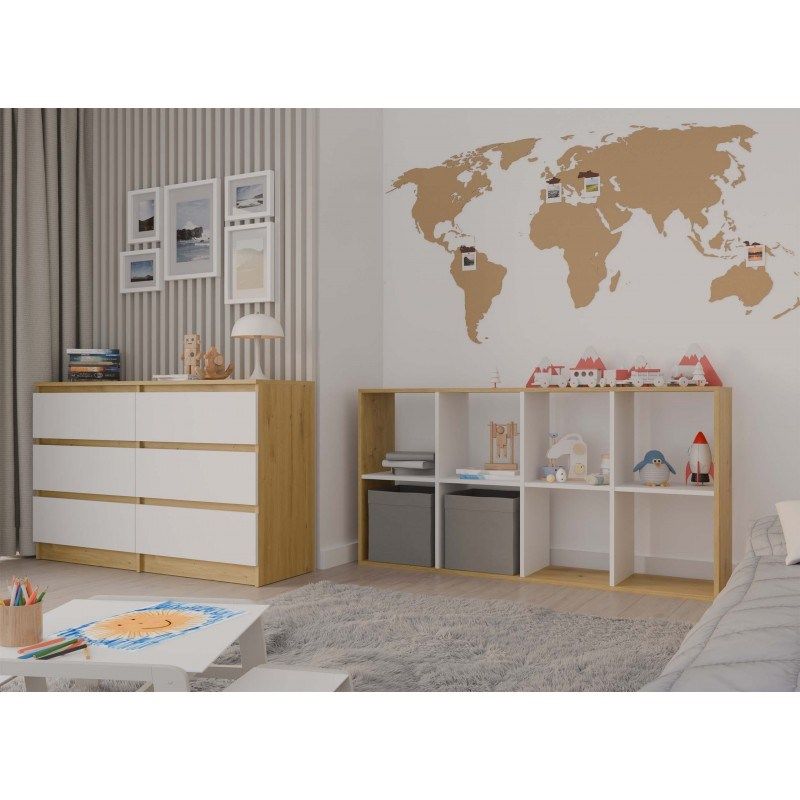 8. REGAŁ MALAX 2X4 ARTISAN/BIEL