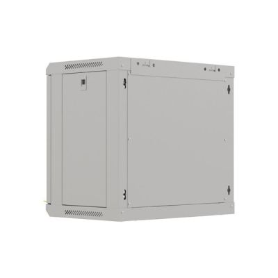 9. Szafa instalacyjna rack wisząca 19" 9U 540x350 szara drzwi przeszklone LANBERG (FLAT PACK)