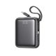 Powerbank Joyroom JR-PBF27 10000mAh 22.5W z wbudowanymi kablami USB-C i Lightning - czarny