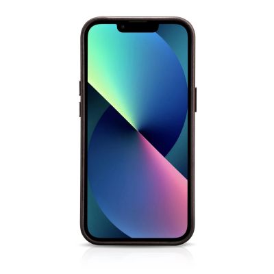 3. iCarer Oil Wax Premium Leather Case skórzane etui iPhone 14 Plus magnetyczne z MagSafe brązowy (WMI14220703-BN)