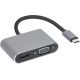 3. Hub USB Typ-C 4w1 USB 3.0 + PD 100W + HDMK 4k30Hz + VGA FullHD
