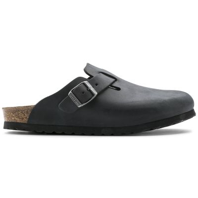 10. Chodaki damskie/męskie Birkenstock Boston Black olejowana skóra klapki narrow wąskie (0059463)
