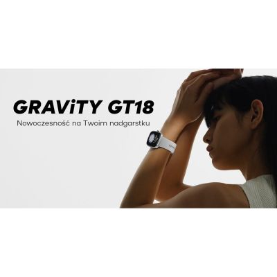 10. Smartwatch Męski GRAVITY GT18-6 Czarny Pasek Silikonowy + Granatowy Pasek