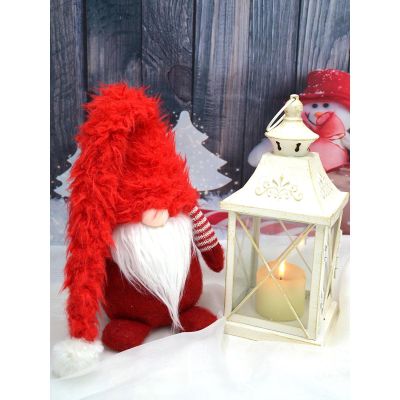 6. SKRZAT GNOM Z FUTRZANĄ CZAPĄ 86CM