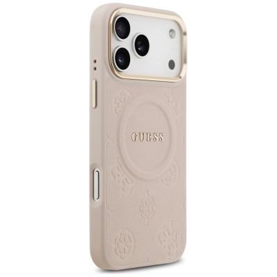 4. Etui Guess Peony Hot Stamp MagSafe na iPhone 17 Pro Max - różowe