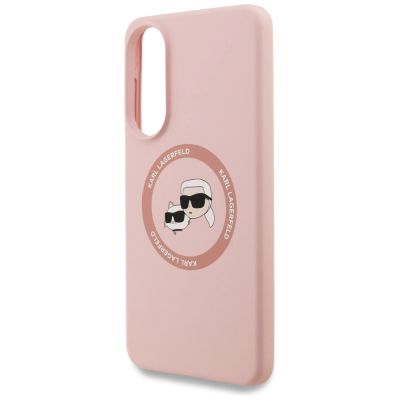 6. Etui Karl Lagerfeld Silicone nauble Heads And Circle MagSafe na Samsung Galaxy S25 Edge - różowe