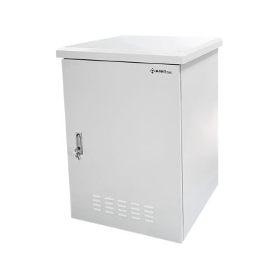 Zewnętrzna szafka rack IP55, wisząca 19" 12U 600x600, 4 belki nośne, 4 przepusty kablowe, kolor szary ALANTEC
