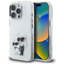 Etui Karl Lagerfeld IML Aquarelle Karl & Choupette & Logo na iPhone 16 Pro Max - białe