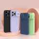 14. Nillkin CamShield Silky Silicone Case etui iPhone 14 Pro Max silikonowy pokrowiec z osłoną na aparat niebieskie