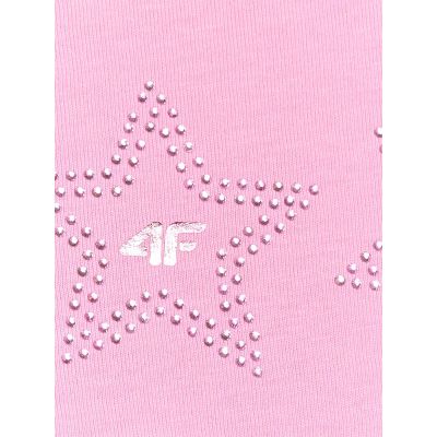 8. T-shirt regular z nadrukiem dziewczęcy 4F 4FJRSS26TTSHF3455-56S