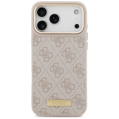 3. Etui Guess 4G Logo Plate MagSafe na iPhone 17 Pro Max - różowe