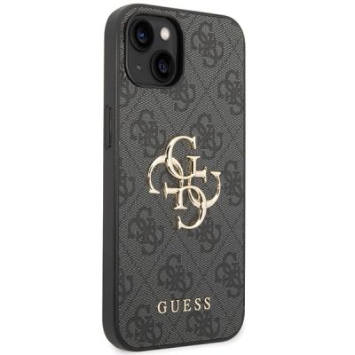 4. Etui Guess 4G Big Metal Logo na iPhone 15 - szare