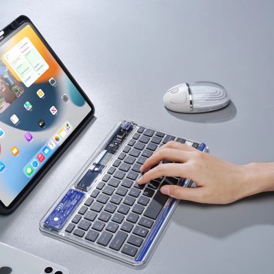 6. Klawiatura Dux Ducis Keyboard (CK Series) bezprzewodowa do laptopa / tabletu / telefonu - przezroczysta
