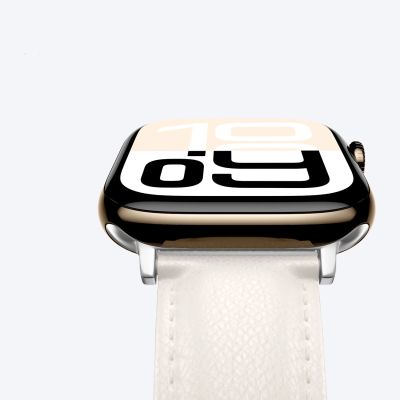 5. Skórzany pasek AMAZINGTHING Class Band do Apple Watch 45 / 46 / 49 mm - jasnobeżowy